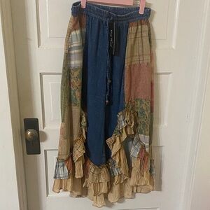 Boho Chic High Low Patchwork Skirt Young Threads